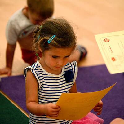 Baby Girl Learning Art Activities in the Museum